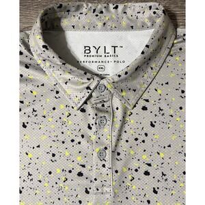BYLT Performance Polo Stretch Untucked Paint Splatter Pattern Size 2XL